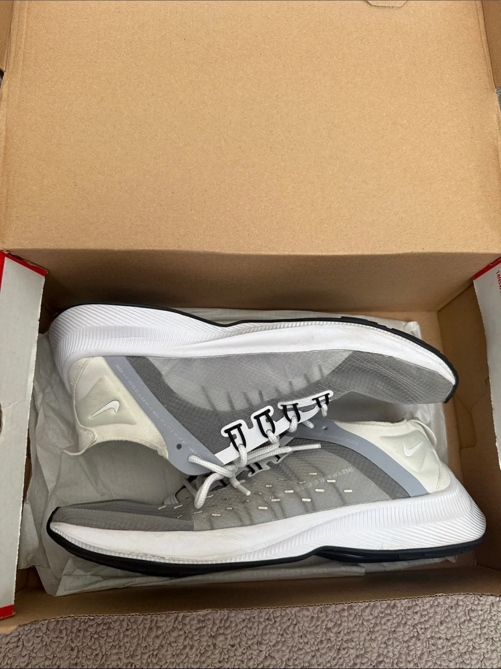 Nike EXP-X14 (GS) White/Wolf Grey-Black Sneakers - Size: 7Y